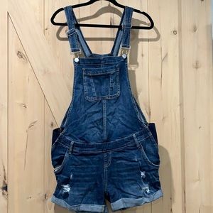Maternity denim shortalls